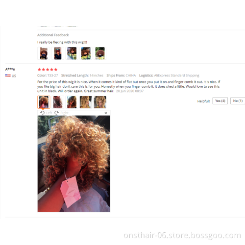 Onst Hot Selling Wigs with Bangs Synthetic Wig Ombre Short Puff Marley 14inch Wig Mixed Afro Kinky Curly None Lace Long 130%